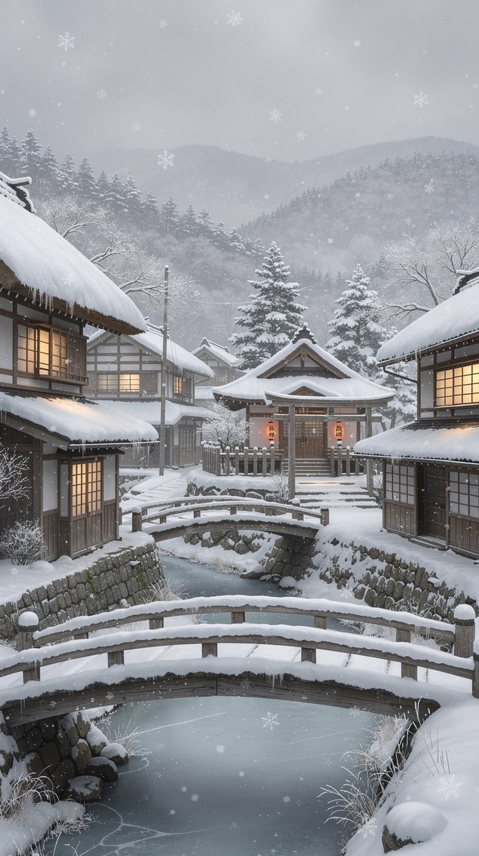 wallpaper_fm's tweet photo. In winter's embrace, she found peace crossing snowy bridges under lantern-lit skies.
#Wallpapers #Wallpapers4k #WinterWonderland #SnowyVillage #Tranquility #PeacefulMoments #WinterMagic #CozyVibes #LanternLight https://t.co/ySG5mycbo2