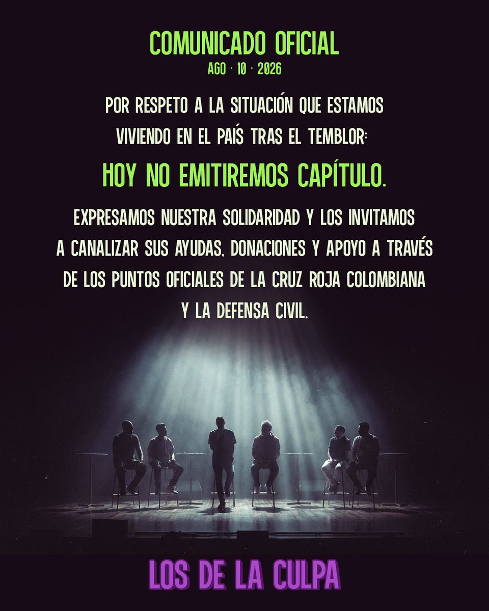 IvanMarinSoyYo's tweet photo. Comunicado oficial de @LosDeLaCulpa 🙏 https://t.co/CYLgBgGtvO