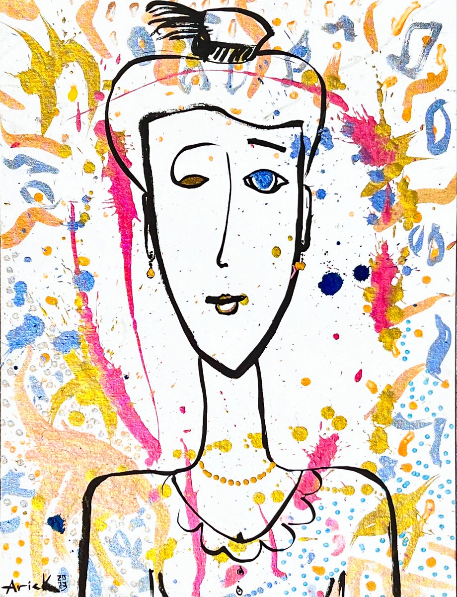 ARICKartist's tweet photo. 3/ So I stopped. Sumi ink and acrylic. Single passes. No corrections, no going back in. The brushstroke isn’t how you arrive at a face — it is the face. https://t.co/G7A0zl0Isf