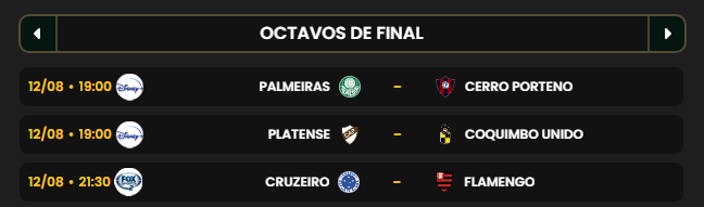 tribugoles's tweet photo. ⚽🔥 ¡CONTINÚAN LOS OCTAVOS DE LA LIBERTADORES! 🏆🌎
Tres cruces imperdibles en busca de un lugar entre los ocho mejores. 👀🔥

📊 Estadísticas • 🧠 Trivia • 📅 Agenda 
👉 https://t.co/eCDylwyXjK

#Libertadores #Palmeiras #Cruzeiro #Flamengo #Platense #CerroPorteño #Coquimbo https://t.co/J6eCKEcD6X
