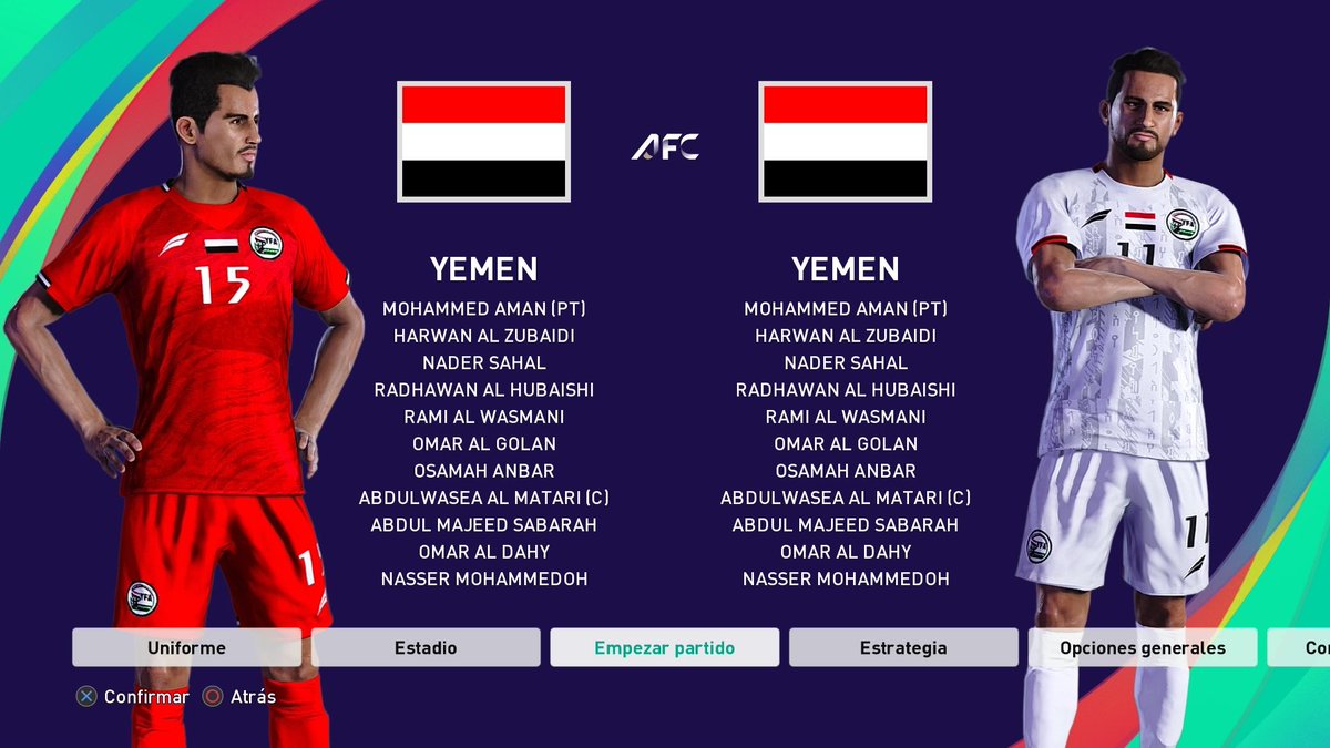 CrackenPES's tweet photo. Yemen kits y jugadores actualizados en efootball PES2021 https://t.co/TgFVvHbDt5
