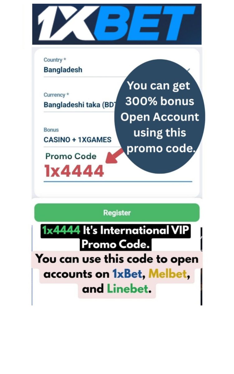 GangMohsin's tweet photo. 1xbet Account Registration Promo code: 1x4444 https://t.co/t9rr1anpR8