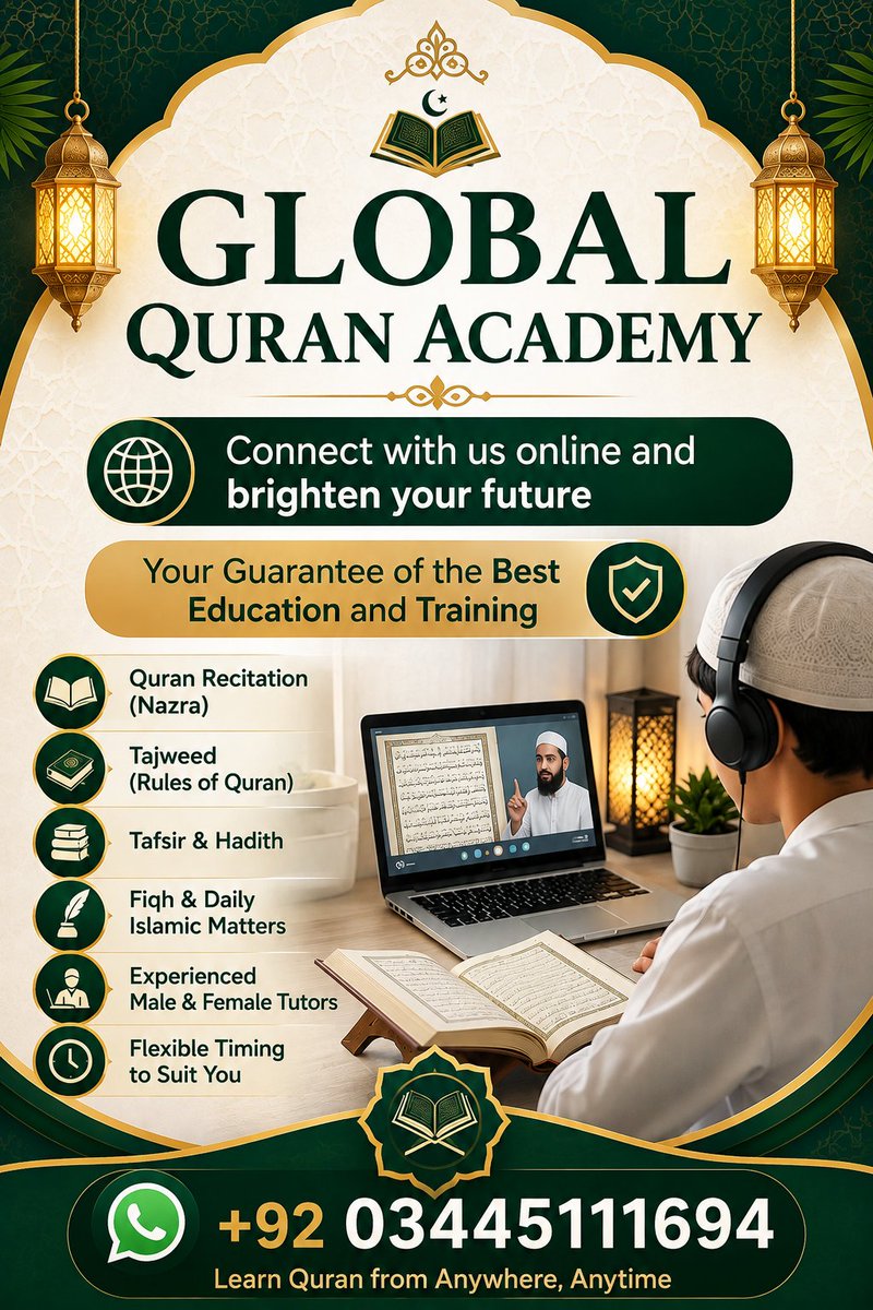 GlobalQuranzef's tweet photo. #Quran
#QuranLearning
#OnlineQuran
#IslamicEducation
#QuranAcademy
#OnlineClasses
#LearnQuran
#IslamicStudies
#Tajweed
#QuranForKids
🌍 UK https://t.co/Jepz6L4yec