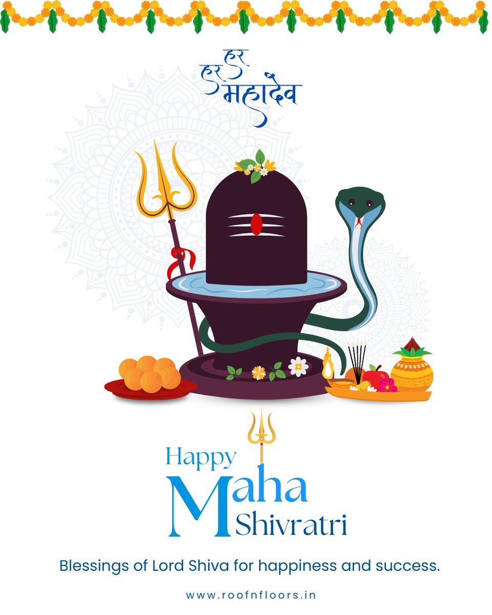 roofnfloors's tweet photo. 🕉️ May Lord Shiva bless your life with peace, strength, prosperity, and success.

Wishing you and your family a blessed Maha Shivratri.

Har Har Mahadev! 🙏

#MahaShivratri #HarHarMahadev #LordShiva #Mahadev #Shivratri #HinduFestival #FestiveGreetings https://t.co/cF1IRxDO6p