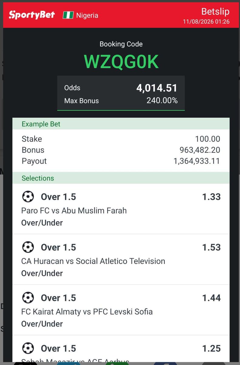 GoatedBetsOnX's tweet photo. 4000 odds sporty todays games: WZQG0K

Edit &amp; flex https://t.co/lJfmkX0RWh
