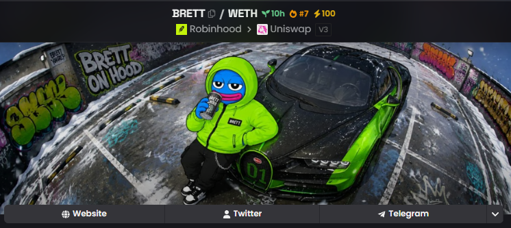BrettonHood_'s tweet photo. $BRETT hits trending no.7 on dexscreener https://t.co/sMgzHAWsq3