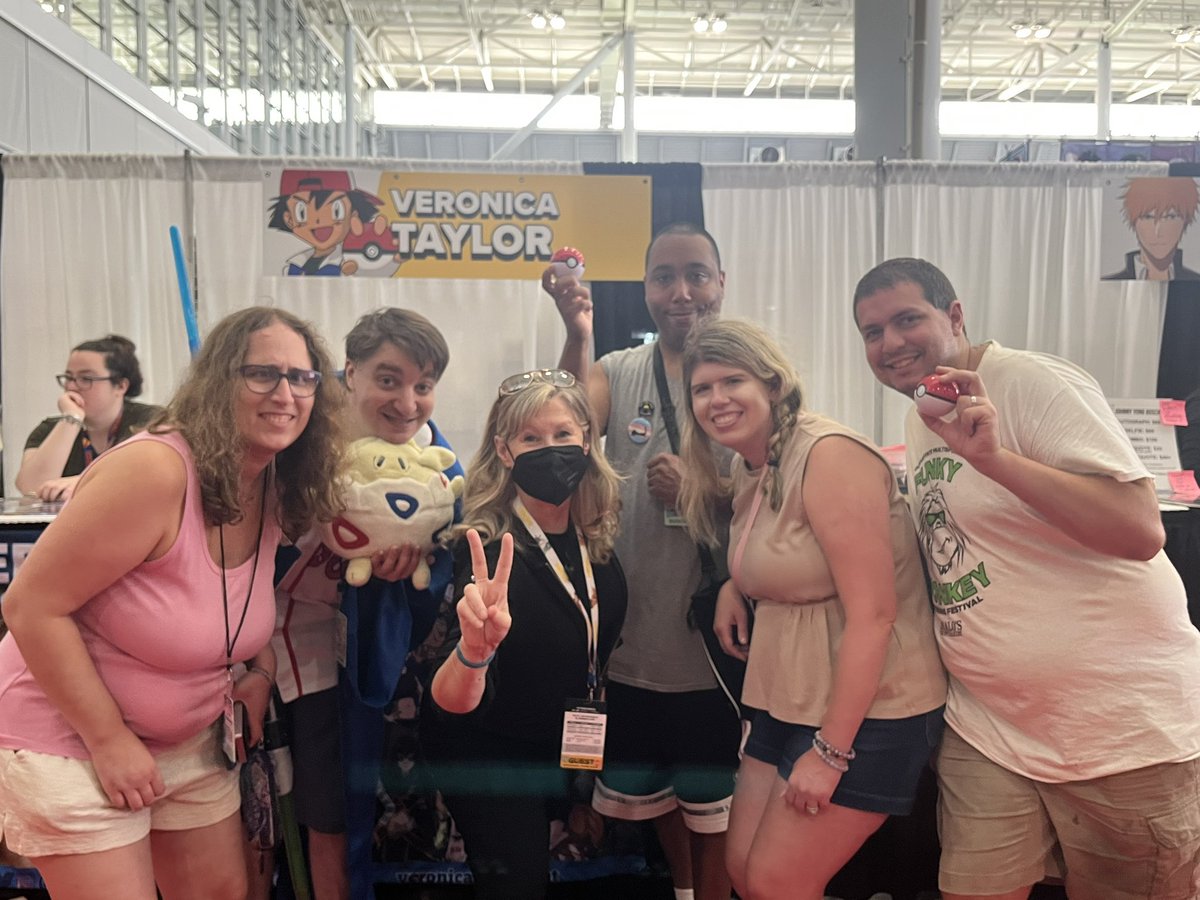 BostonianCritic's tweet photo. I did in fact the legend, the original ash Ketchum, Deliah and may from Pokémon herself @TheVeronicaT and gave her this drawing as a gift, it was such an awesome honor meet u, see you again someday https://t.co/hIj3TKxQua