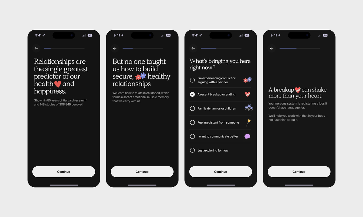 willsimon's tweet photo. Early onboarding – relational health app ❤️ https://t.co/07t8yF20Es