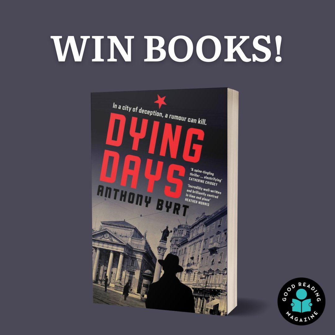 GoodReading's tweet photo. This month, you could win one of five copies of ‘Dying Days’ by Anthony Byrt. @affirmpress
Enter online by 11.59pm on 31 August for your chance to win. Click here to apply: https://t.co/5kjMFHwDyu
#GoodReading #GoodReadingMagazine #WinBooks #AnthonyByrt #affirmpress https://t.co/v2QNSd4eDg