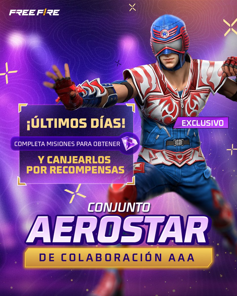 freefirelatino's tweet photo. ⭐ El sistema temporal para obtener el Conjunto Aerostar está por abandonar el campo de batalla.
Completa tus misiones y logra el MVP antes del 20 de agosto.
❓ ¿Listo para conseguirlo antes de que suene la última campana? 🔔
#FFxAAA #FreeFire https://t.co/qArJuwtn76