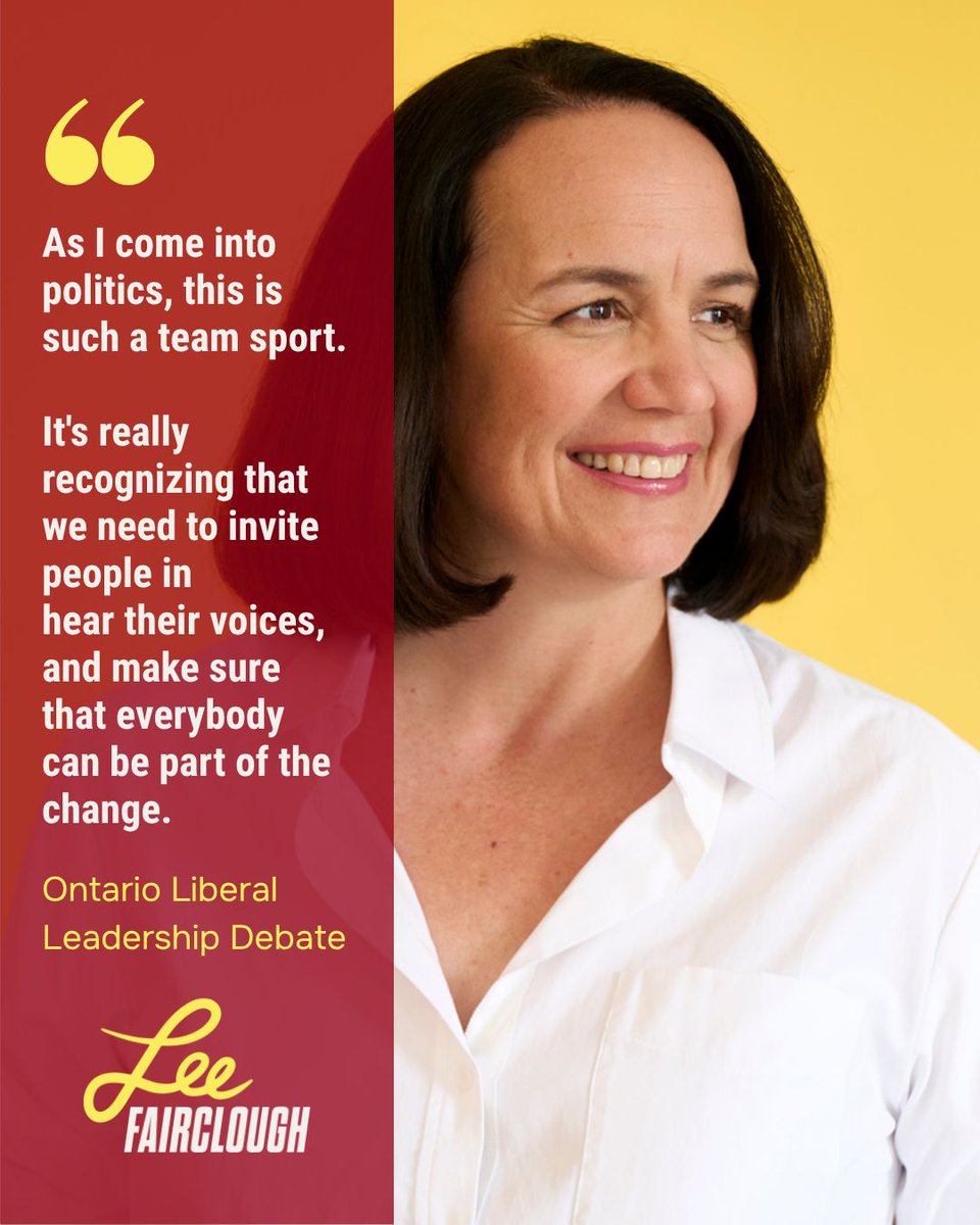 LFairclo's tweet photo. Running a hospital taught me something politics is proving true every day: it takes a team.

So many people play a role in delivering the care patients need. Politics is no different. 

This work only succeeds if we invite people in, actually listen to their voices, and make sure everyone gets to be part of the change.

That's the kind of leadership I want to bring to this province. Join us: https://t.co/zQB3DGVHFj