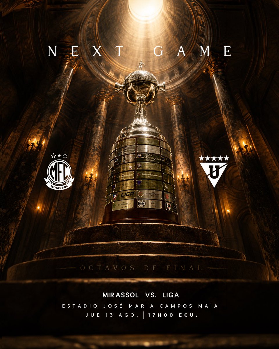 LDU_Oficial's tweet photo. Próximo partido: Copa Libertadores🏆

🆚 Mirassol | 13.08 | 17H00 
🏟️ José Maria Campos Maia

#VamosLIGA #GuerrerosAlbos #ConmebolLibertadores https://t.co/mYCuwbTOPj