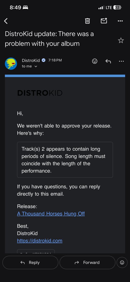 thewizardofaug's tweet photo. I’m convinced Distrokid hates all artists and wants them to suffer https://t.co/QApaknd2Bi