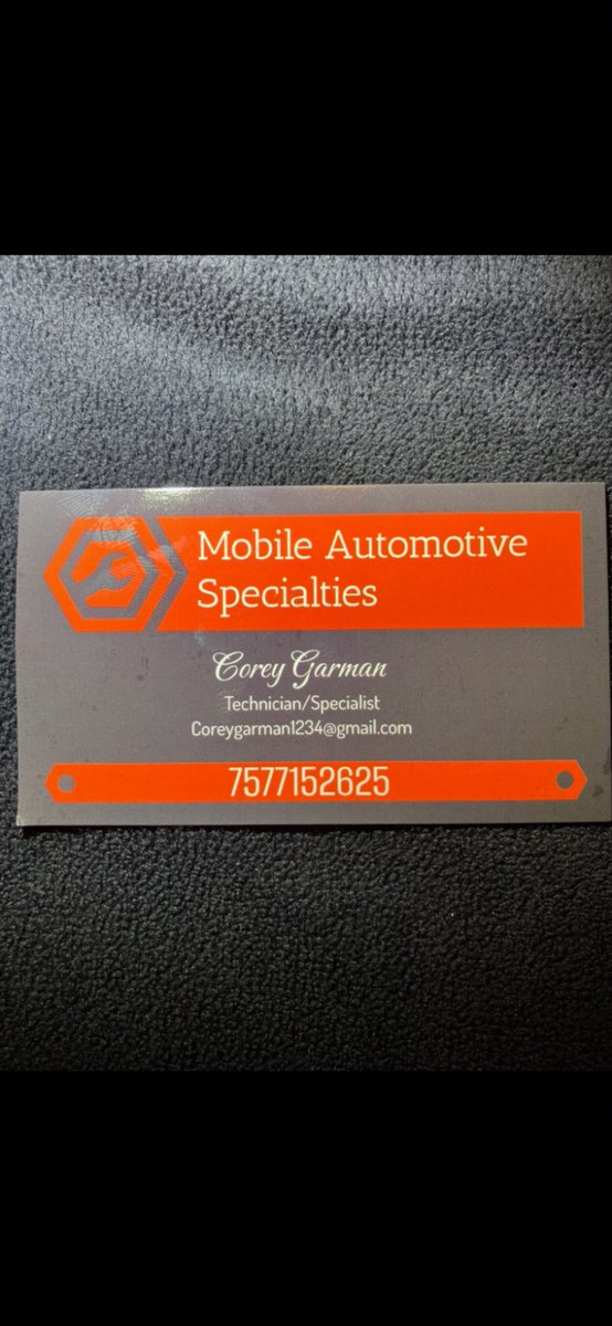 StevenAltm47869's tweet photo. I see a lot of people on here looking for a mobile mechanic. Corey Garman offers a wide variety of services so just scroll to the bottom to read the list available now. Mobile Automotive Specialties 757-715-2625. Virginia Beach, Virginia Area !!! https://t.co/zzZBD1oV46