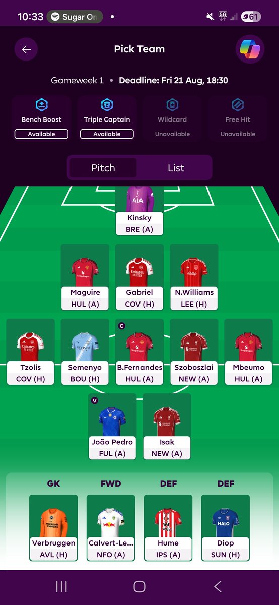 JWARZ4's tweet photo. @FPL__Raptor BB1  FH3 WC6 https://t.co/yqafcYmLPm
