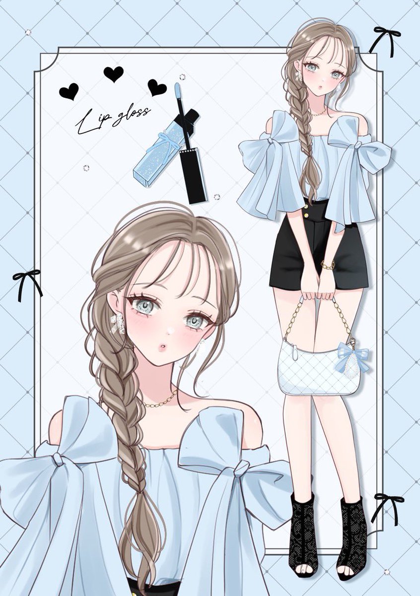 yuzuriha_riha's tweet photo. ＃一次創作祭り夏の陣2026
オシャレで可愛い女の子描いてます🎀 https://t.co/ga01LNGaRc