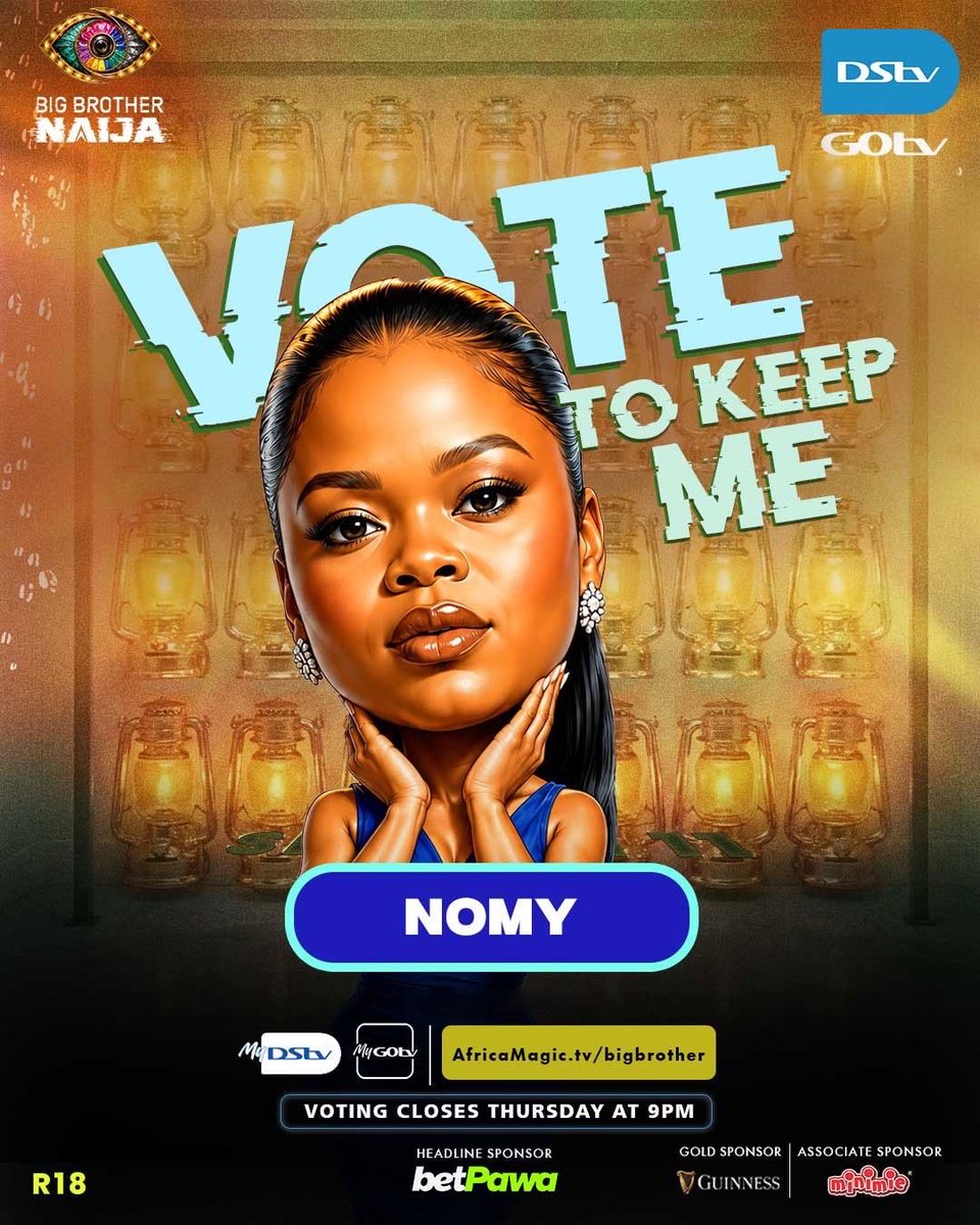 DStvNg's tweet photo. Is @officialNomy_ your fave? Have you voted? Now’s the time to vote and keep her in the game ✨

You can vote via:
MyDStv App – up to 10,000 votes https://t.co/OrCEGkslrL

MyGOtv – up to 750 votes https://t.co/BW7einnHh0

Africa Magic website – 100 web votes  and 100 mobile votes https://t.co/MqicG3ed7Z

⏰ Voting closes Thursday at 9PM