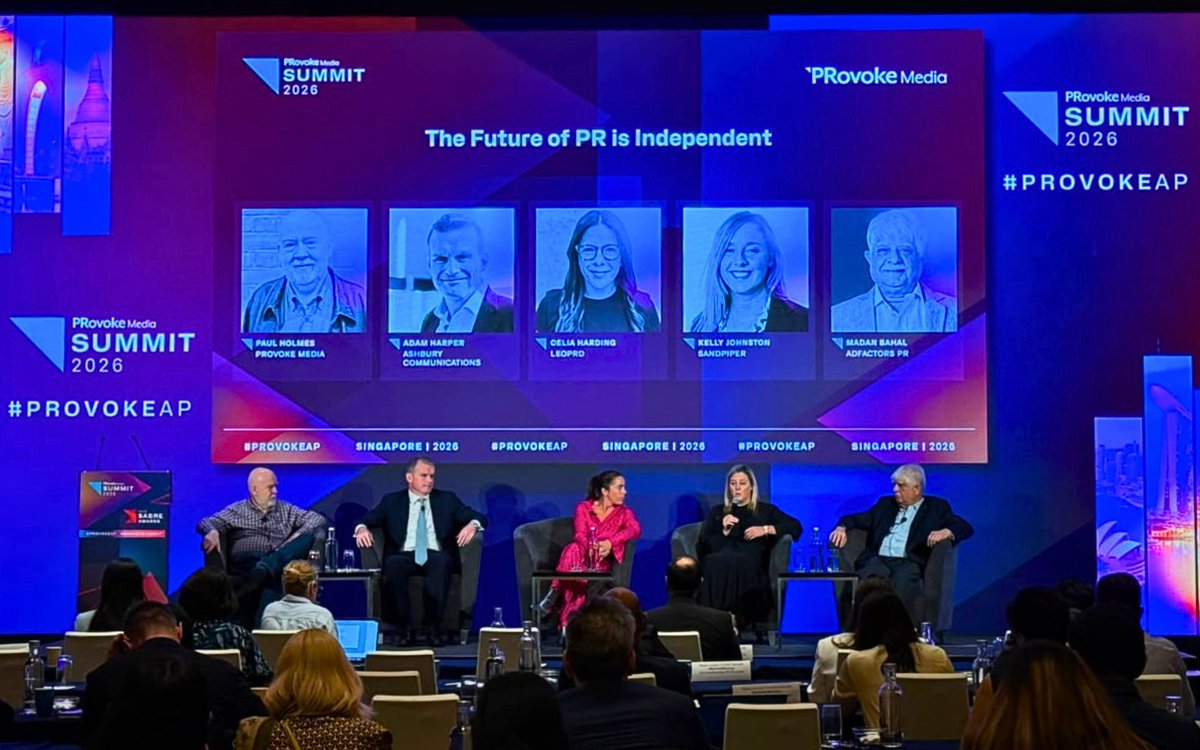 AdfactorsPR's tweet photo. At PRovoke Media's SABRE Asia-Pacific panel on The Future of PR is Independent, Mr. Bahal, our Co-founder &amp; Managing Director, joined industry leaders to discuss the shifts shaping the agency business.

#SABREAsiaPacific #PRovokeMedia #publicrelations https://t.co/cz0fGwkOpA