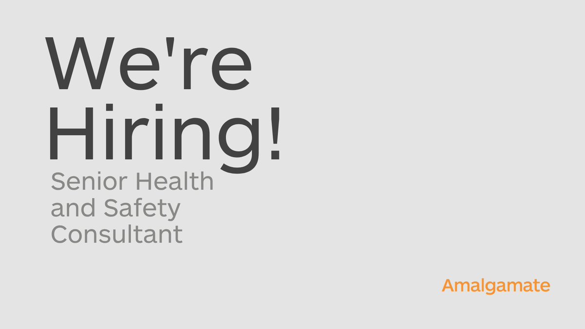 amalgam8_safety's tweet photo. We're hiring a Senior Health and Safety Consultant! Join our team and make a difference. Apply now! https://t.co/CW1486ASch