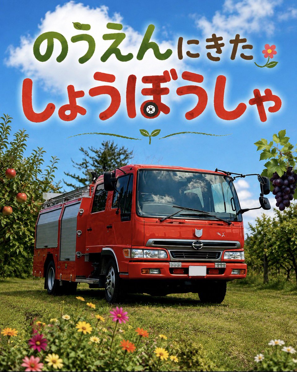ShoubousyaFARM's tweet photo. -お知らせ-
写真絵本を制作していきます🎨
まずは表紙のイメージを作ってみました。！
大人も子供も心温まるストーリーを構想中です。(32p)

出版社はまだまだ未定ですが、編集者さん、皆さんに注目されるように頑張っていきます☺️

＃絵本
#消防車
#はたらくくるま
#のうえんにきたしょうぼうしゃ https://t.co/fqqte0Qrpg