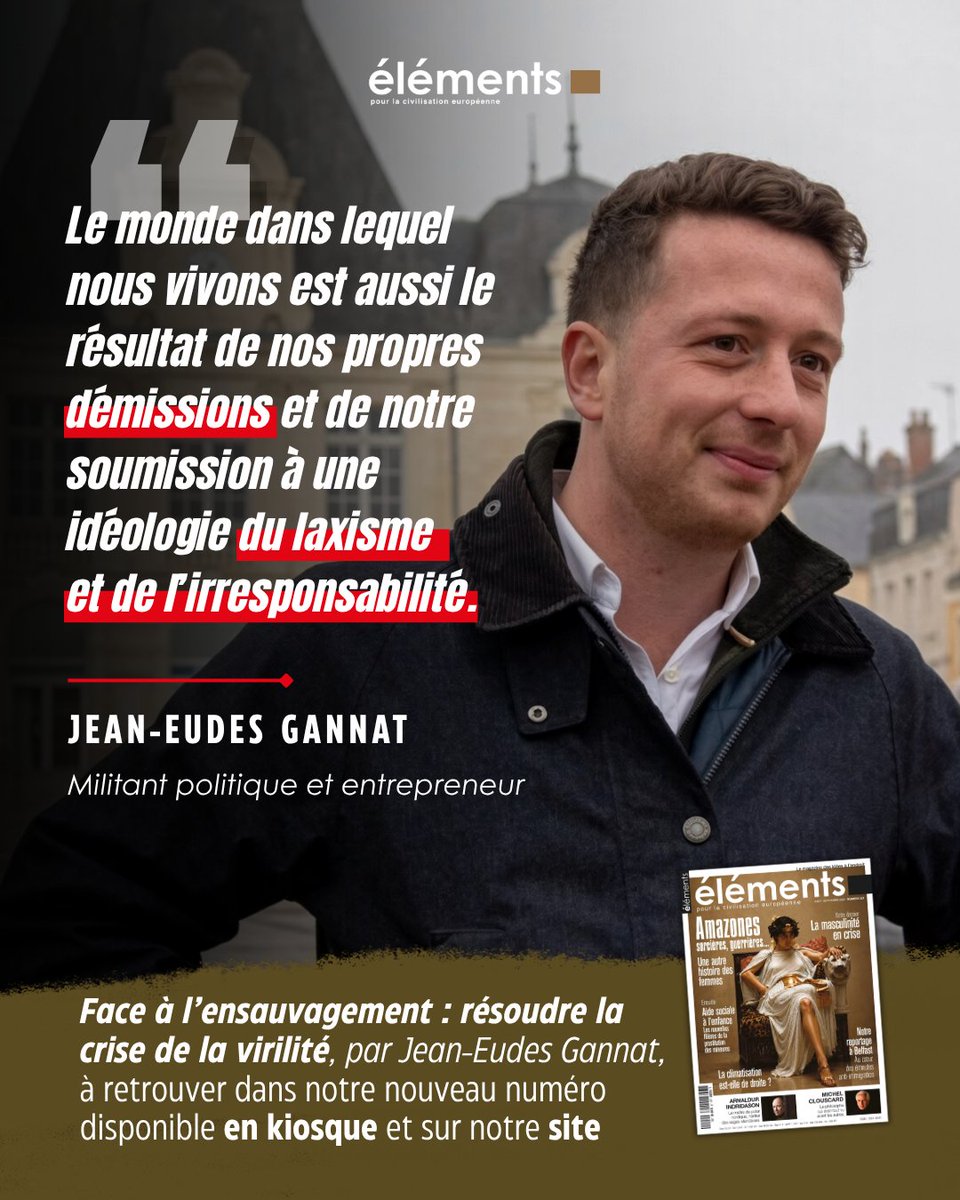 Revue_elements's tweet photo. 🚨Bienvenue à @gannat_JEG !
Il signait déjà des reportages pour Éléments, mais le voici désormais pourvu d'une chronique régulière dans nos colonnes.
Depuis ses terres d'Anjou, Jean-Eudes Gannat nous proposera son regard d’entrepreneur, de militant et d’élu dans chaque numéro. https://t.co/COlGhTL23F
