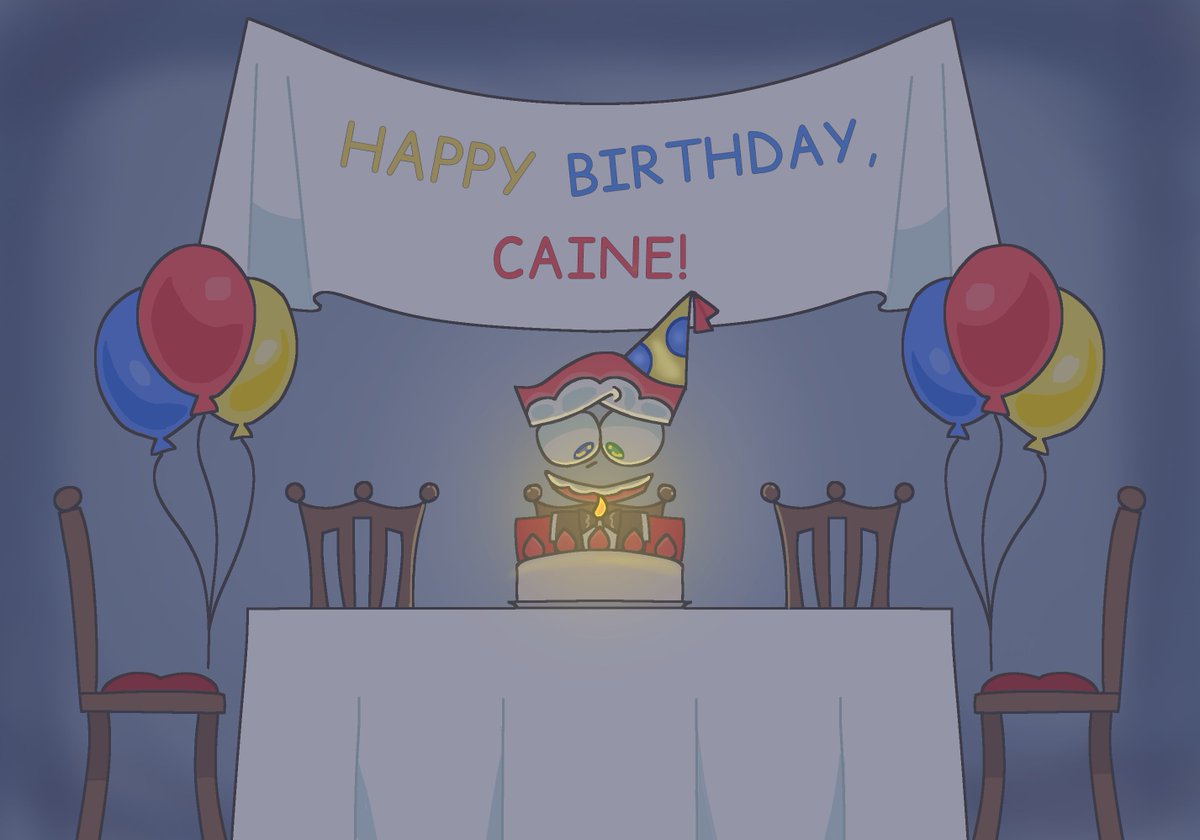 tsunderecaine's tweet photo. its my party and ill cry if i want to #caine https://t.co/166Pia7cVV