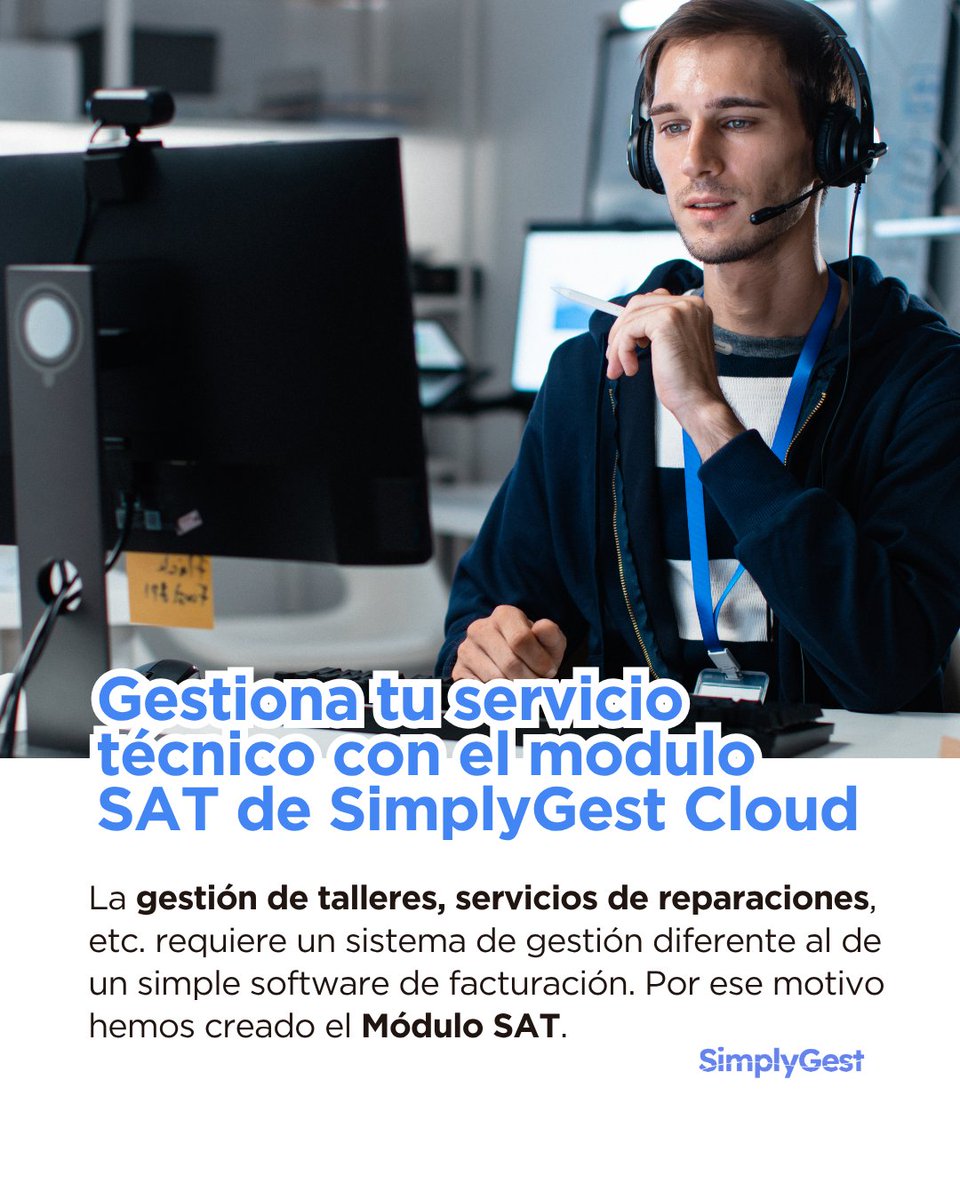 simplygest's tweet photo. 🔧 Un taller o servicio técnico necesita mucho más que facturación.

⚙️ Con el Módulo SAT de SimplyGest Cloud puedes gestionar incidencias y reparaciones de forma organizada y eficiente.

🚀 Más control, menos complicaciones. 

#SimplyGest https://t.co/VFbtQHbsOF
