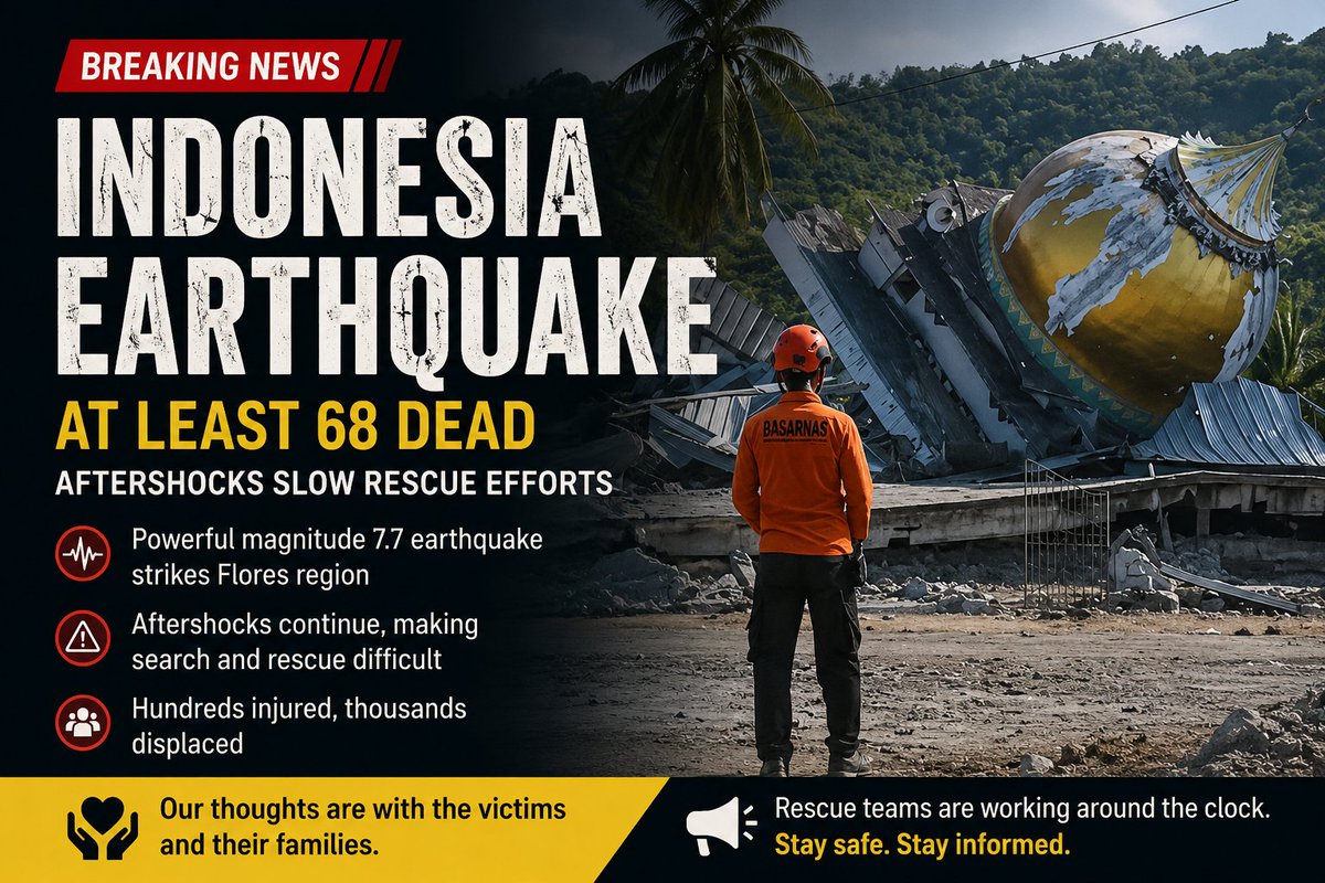 currentupdate_7's tweet photo. 🇮🇩 BREAKING: Indonesia Earthquake

Read more: https://t.co/O0cMwIhiAd

Our thoughts are with the victims, their families and everyone affected. 🙏

#Indonesia #Earthquake #BreakingNews #EarthquakeUpdate #Rescue https://t.co/nhLSxpIOTY