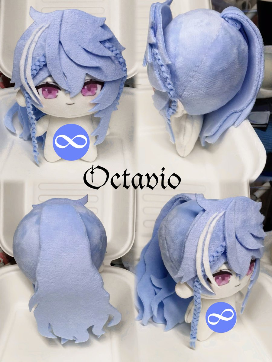 Duplet_0925's tweet photo. I just realized l didn’t post this doll separately before.
這玩意還挺難做的，用了硬布片做頭發才立起來，麻花辮的做法也有點麻煩，還是蠻可愛的，衣服還沒有做好，努力中😋
(attach the pattern for reference, available to use 如果真有人做出來了請給我看看😭😭
#Artavio
（這個應該能掛tag吧 https://t.co/sFWuGzP6WQ