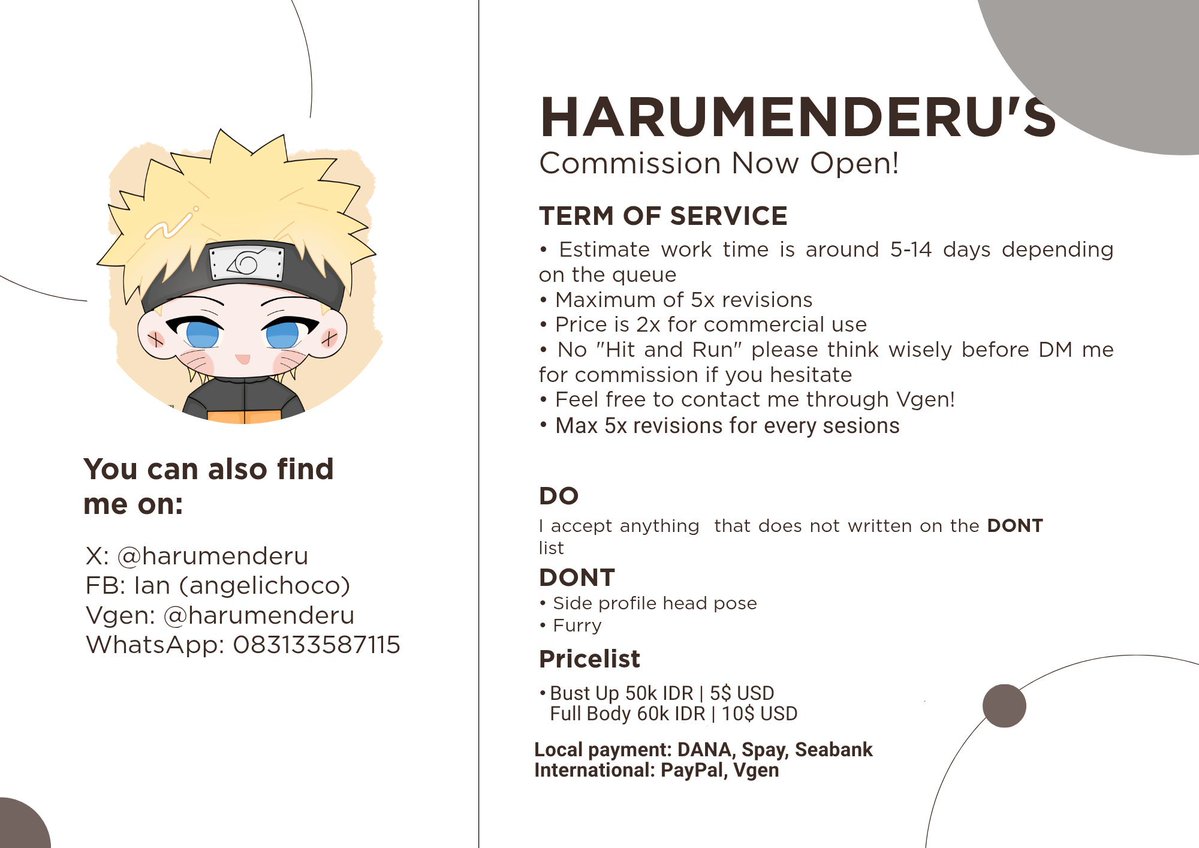 harumenderu's tweet photo. HELP RT 🙏 

Hi, i'm open chibis commission for local and international! ☀️ Please check out the details below or visit my Vgen/Cms(.)gg for ordering! Thank you so much 🙏 #bealanja #commissionopen 
 
link below ⬇️⬇️ https://t.co/TveAjVa0Si