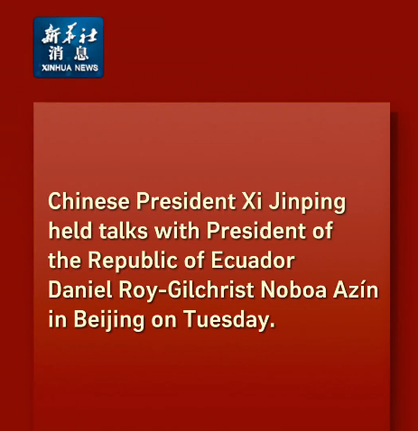 EmbZhangRun's tweet photo. El 18 de agosto, el Presidente Xi Jinping se reunió en Beijing con el Presidente de Ecuador, Daniel Noboa, quien está realizando una visita de Estado a China. https://t.co/QlN1Cc5Xof