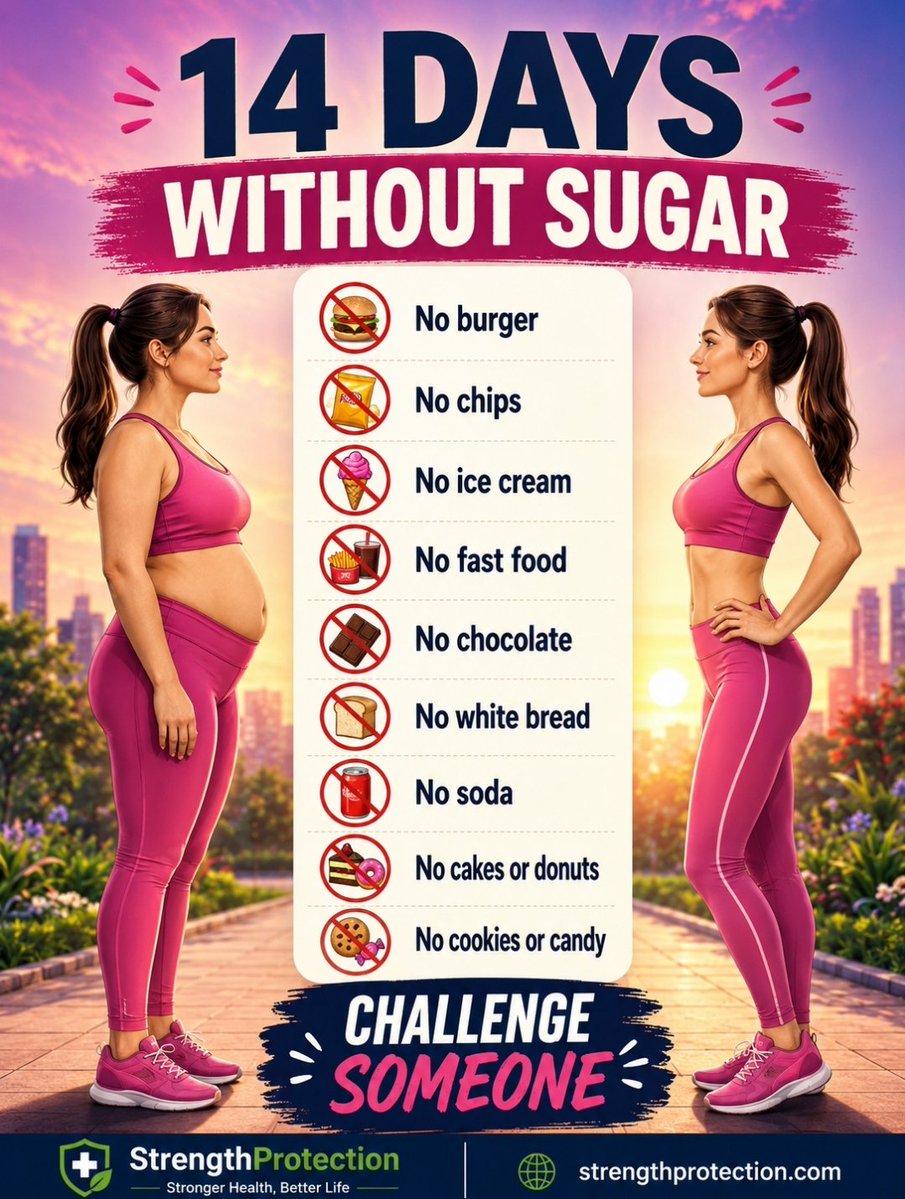 StrengthCare's tweet photo. 14 days. One simple challenge. πͺ Could you do it?
#SugarFree #HealthyLiving #StrengthProtection https://t.co/cHaz6BmiXw