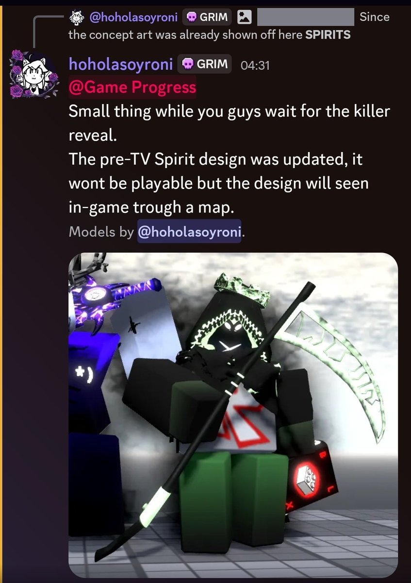 surviveournews's tweet photo. Cool News!

Pre-Tv Spirit design was now updated! While not playable, you will be able to it through a map!
#surviveourkillers #sok #asym #roblox https://t.co/e7WmOQC2Su