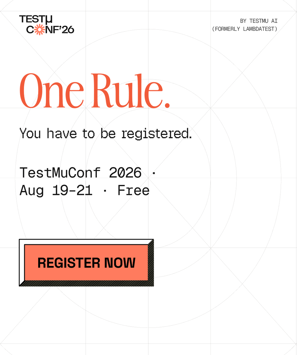 testmuai's tweet photo. Three days. Six challenges. One catch: you have to be registered for the conference to enter any of them, and that part's free ✅

So don't just attend. Participate. Compete. Collect. Win 🚀

Which one are you taking on first? 👇

https://t.co/qfAn0HLgPW

#TestMuConf #TestMuAI #KaneCLI