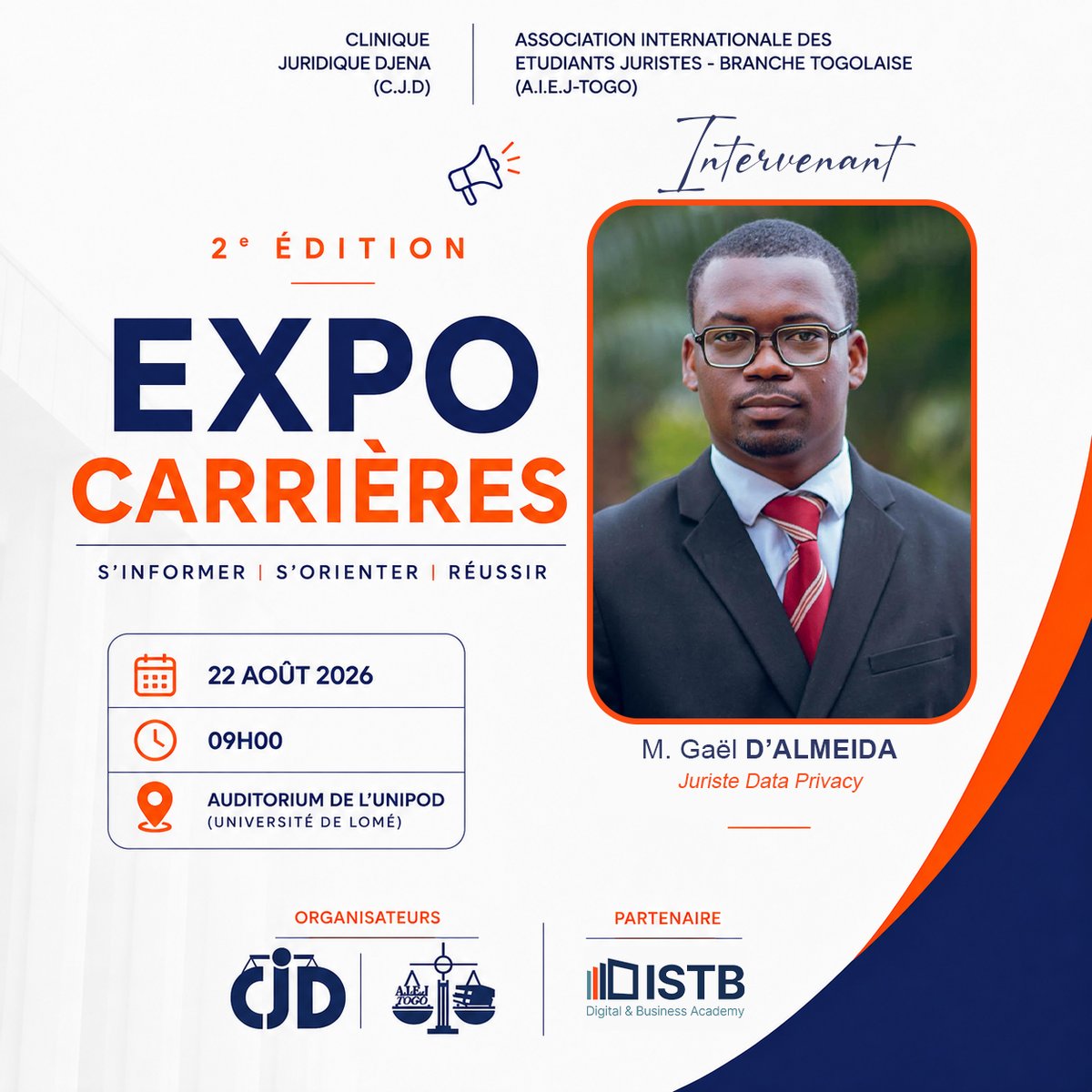 CJD_Djena's tweet photo. 🚀 𝐄𝐗𝐏𝐎 𝐂𝐀𝐑𝐑𝐈È𝐑𝐄𝐒 𝟐𝐞 É𝐃𝐈𝐓𝐈𝐎𝐍 | 𝐒'𝐈𝐍𝐅𝐎𝐑𝐌𝐄𝐑, 𝐒'𝐎𝐑𝐈𝐄𝐍𝐓𝐄𝐑, 𝐑É𝐔𝐒𝐒𝐈𝐑

La Clinique Juridique Djena et l'Association Internationale des Étudiants Juristes - Branche Togolaise vous invitent à la 2ᵉ édition de l'Expo Carrières. https://t.co/7Pv0XmHn1c