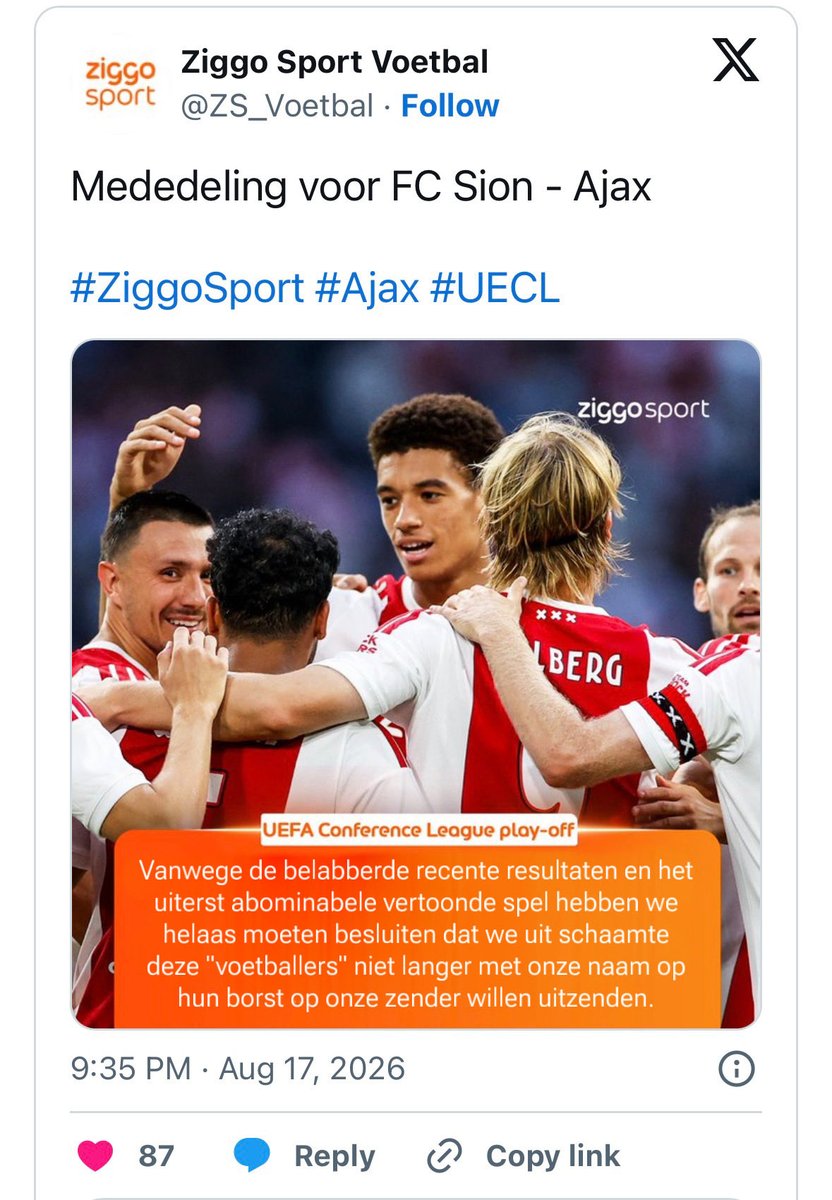 WWeghorstBobo's tweet photo. @cwoconsultancy @AFCAjax @kijk https://t.co/F3U7Ci6ASb