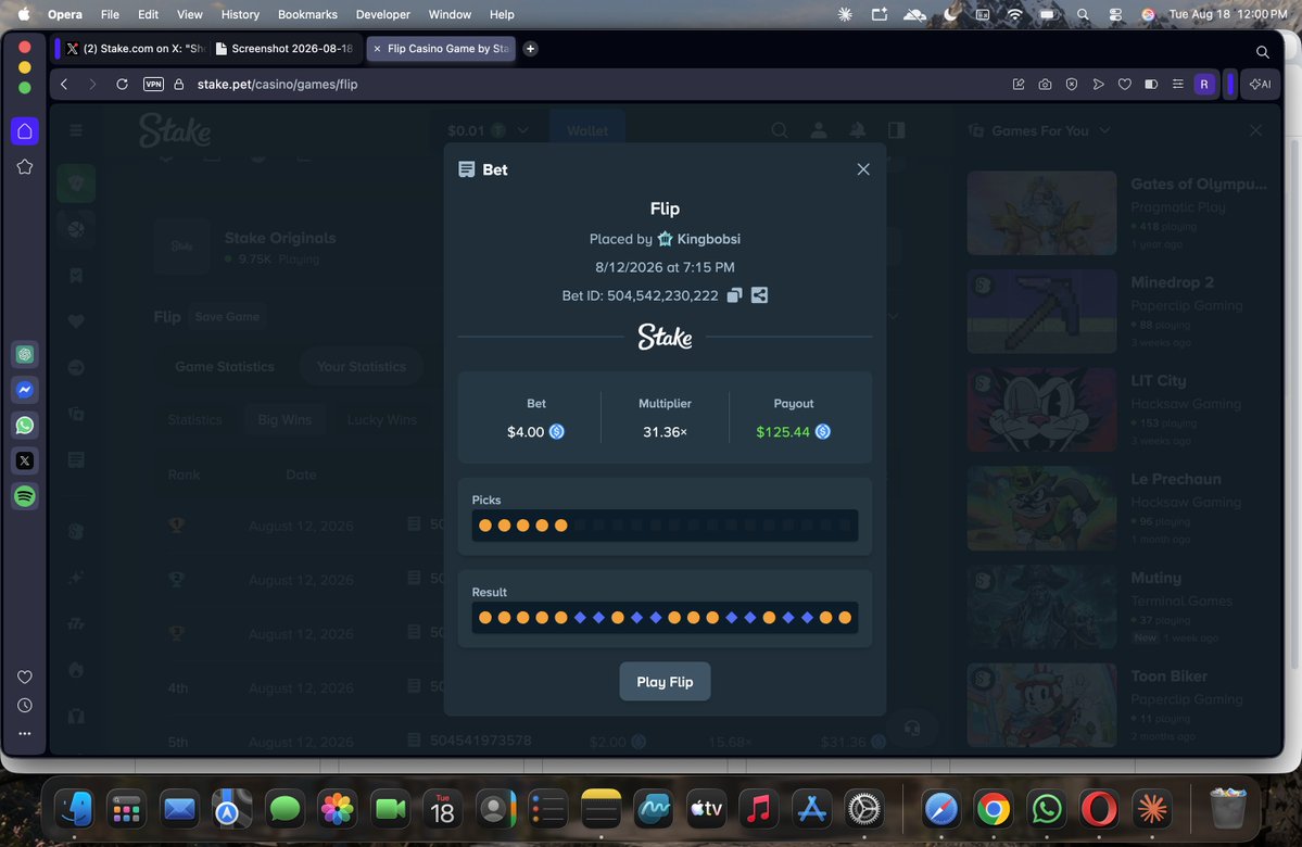 Ltl69do's tweet photo. @Stake Biggest win ever on https://t.co/8MdFmucCDK
Pretty recent though 
Thank for this one @Stake 

User - KingBobsi

I've never won a giveaway lmao https://t.co/s5QPi9nHB1