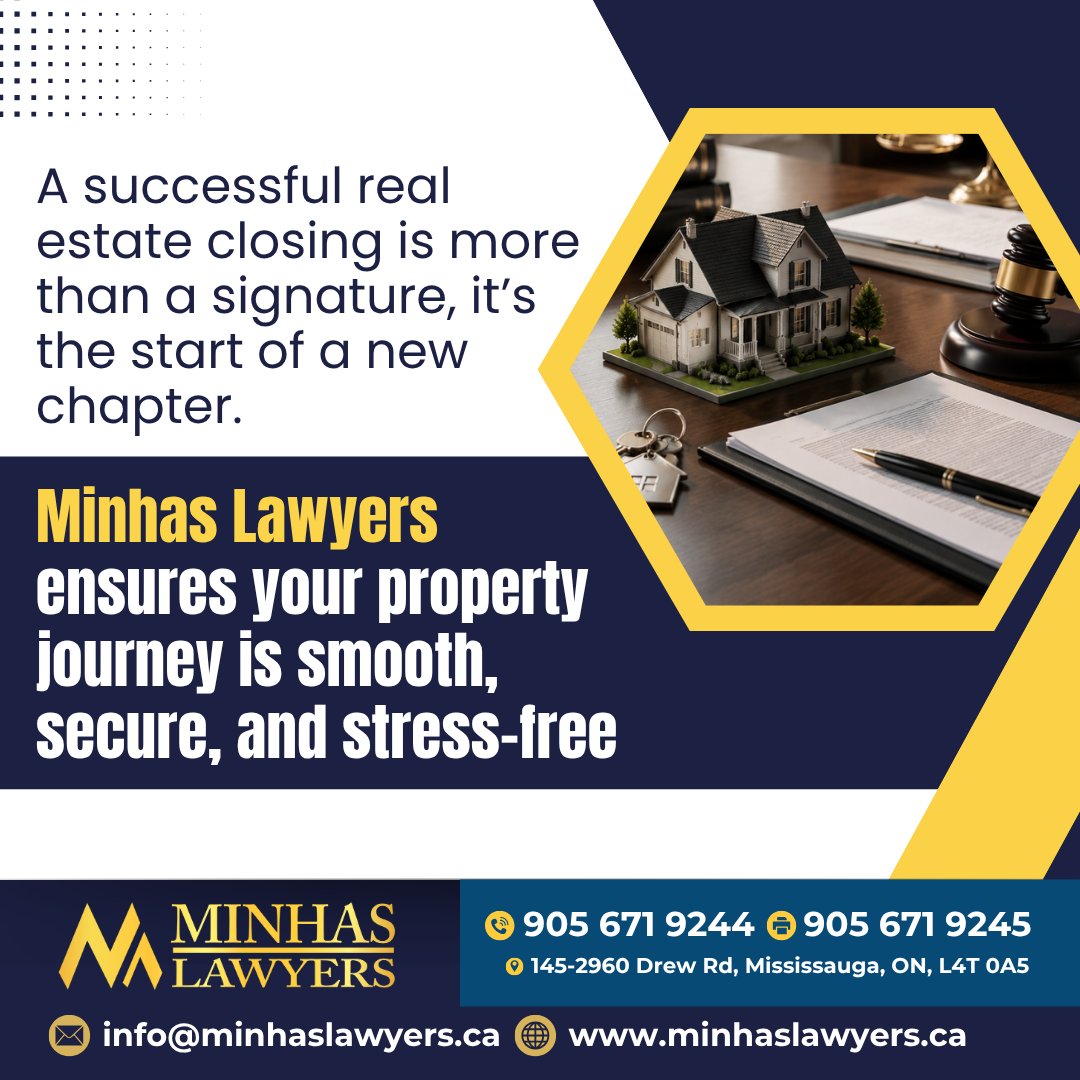 MinhasLawyers's tweet photo. 🏡✨ A successful real estate closing is more than a signature it’s the beginning of a new chapter.

Call: 9056719244
Email: info@minhaslawyers.ca
Visit - https://t.co/ukTV81bieF

#MinhasLawyers #MinhasLegal #RealEstateLaw #RealEstateLawyer #RealEstateClosing #PropertyClosing https://t.co/STiVAt1mLz