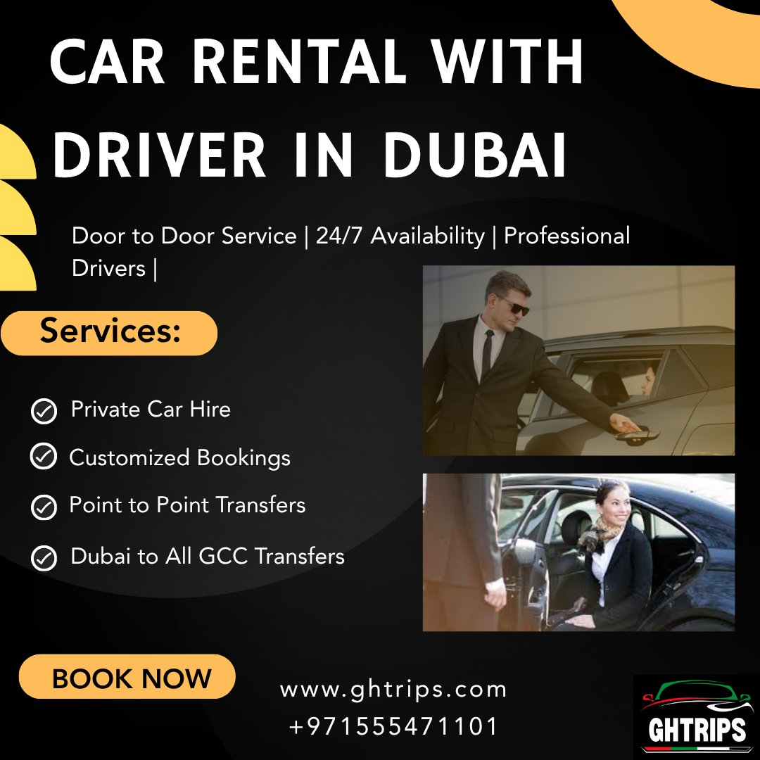ghtours70's tweet photo. Car Rental with Driver in Dubai

Hourly &amp; Full-Day Hire | Door-to-Door Service | Airport &amp; City Transfers | Dubai &amp; All UAE Destinations
📷+971 555 471101
📷 https://t.co/mSLwHBgy0i
Your Journey. Your Comfort. Your Private Chauffeur.
#carrentaldubaii #CarWithDriverDubai #dubai https://t.co/AI1wouXbID