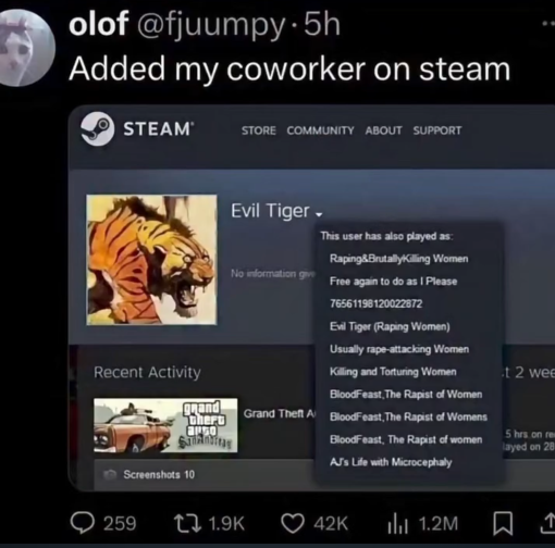 slimygirlholes's tweet photo. got my name banned on steam . How it feels https://t.co/jw6LKlq1DN