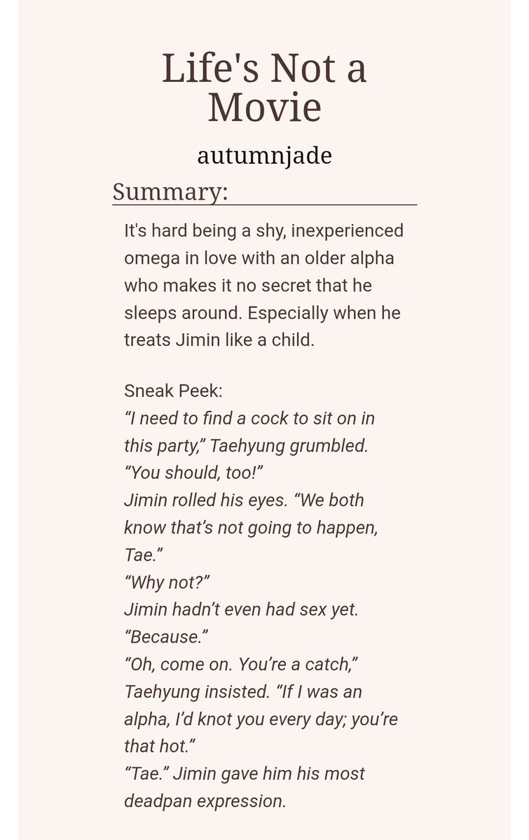 lilmeowmeowjm's tweet photo. Today’s Pick 
Life's Not a Movie
https://t.co/lhKrxGe7A8

#yoonminau #yoonmin https://t.co/3F7GraYZmM