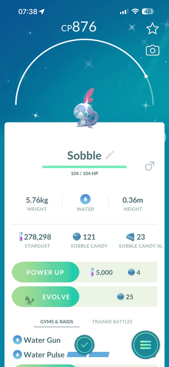 PokeMatt51's tweet photo. A second shiny this morning! 

#shiny #sobble #pokemongo https://t.co/DkV93MJpyy