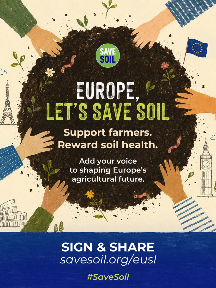 cpsavesoil's tweet photo. 🌱 Europe is deciding how agricultural funding should work — and citizens can help shape it! 🎉

We're collecting signatures to present to the European Parliament and EU Council, calling for farmers to be supported and rewarded for improving soil health.

Signatures from every country are welcome! Every voice matters💚

👉 Please sign and share here:
https://t.co/U91aRfAXY7

It's time to #SaveSoil

Let us make it happen! 🥳