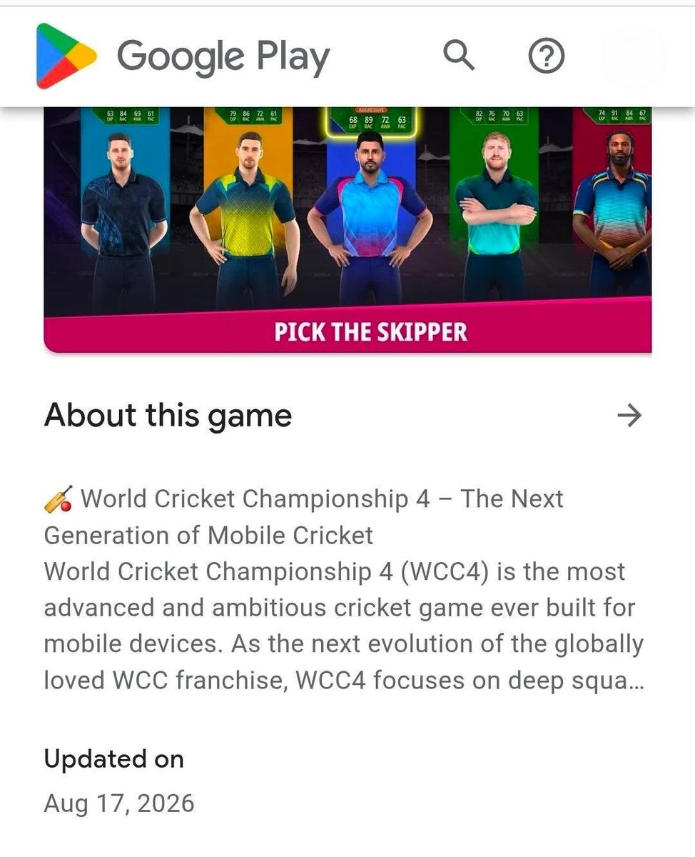 LoveCricket400's tweet photo. The WCC4 new update might be released very soon ๐.
People who haven't played the game before can now get it and some users have already received notifications.
Stay Tuned!! ๐ฅ
#Wcc4 #ComingSoon !! https://t.co/NmFYtm7I6k