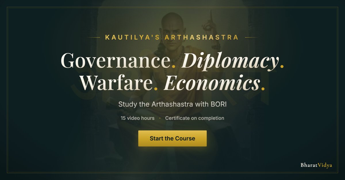 BhandarkarI's tweet photo. Kautilya's arthashastra is a timeless treatise on leadership, administration and strategy. 

The text provides a rare glimpse into ancient India's governance, while also offering various frameworks that remain useful today.