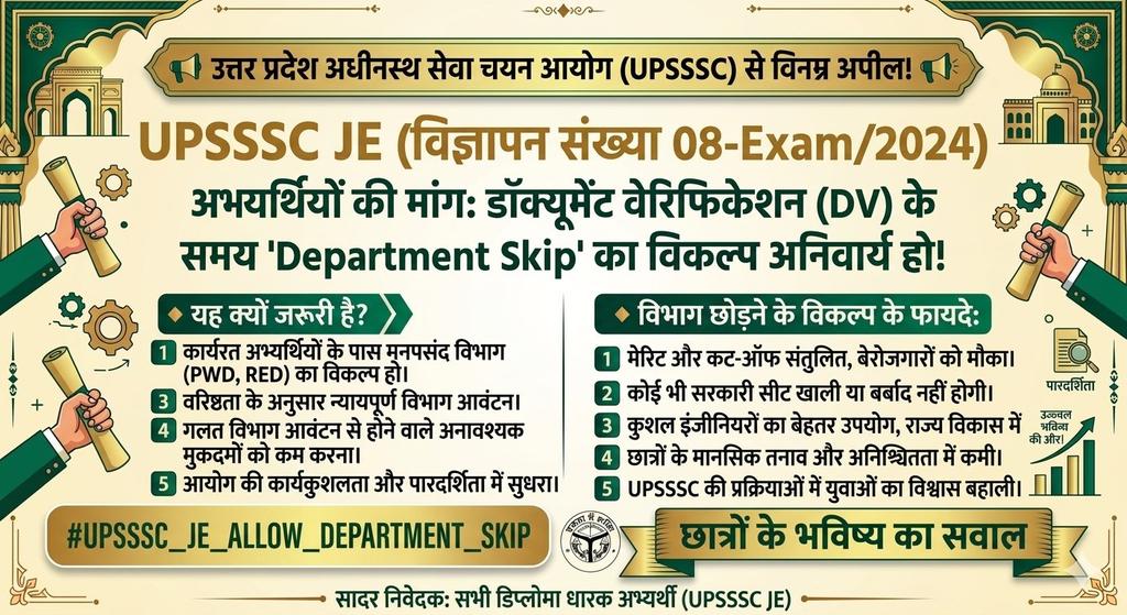 varunsaini0011's tweet photo. Department skip के मुद्दे को लेकर आज  UPSSSC JE 4612 के अभ्यर्थियों ने माननीय उप मुख्यमंत्री बृजेश पाठक जी को ज्ञापन सौंपा ।
#upsssc_JE_department_skip 
@UPGovt @TheNewspinch
#ALLOW_DEPARTMENT_SKIP_UPSSSC_JE https://t.co/RpDuMMEiL5