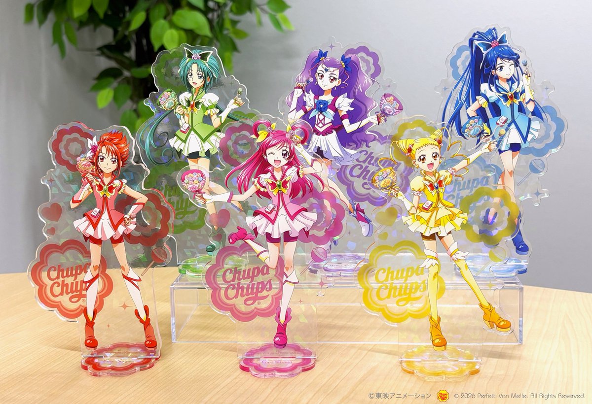 A3_event_Vol3's tweet photo. 🦋Yes！プリキュア５GoGo！× #チュッパチャプス 🍭

今回はホログラムアクリルスタンドをご紹介✨
可愛いホログラム入り仕様です💗

ʚ ═══･୨ ꕤ ୧･═══ ɞ
🌹発売日：8/21(金) ＠一部対象のTSUTAYA店舗

▼対象店舗等詳細はこちら
https://t.co/wJlrMLGSQA

#プリキュア #precure #pvmlicensing https://t.co/U2SuvpRA6x