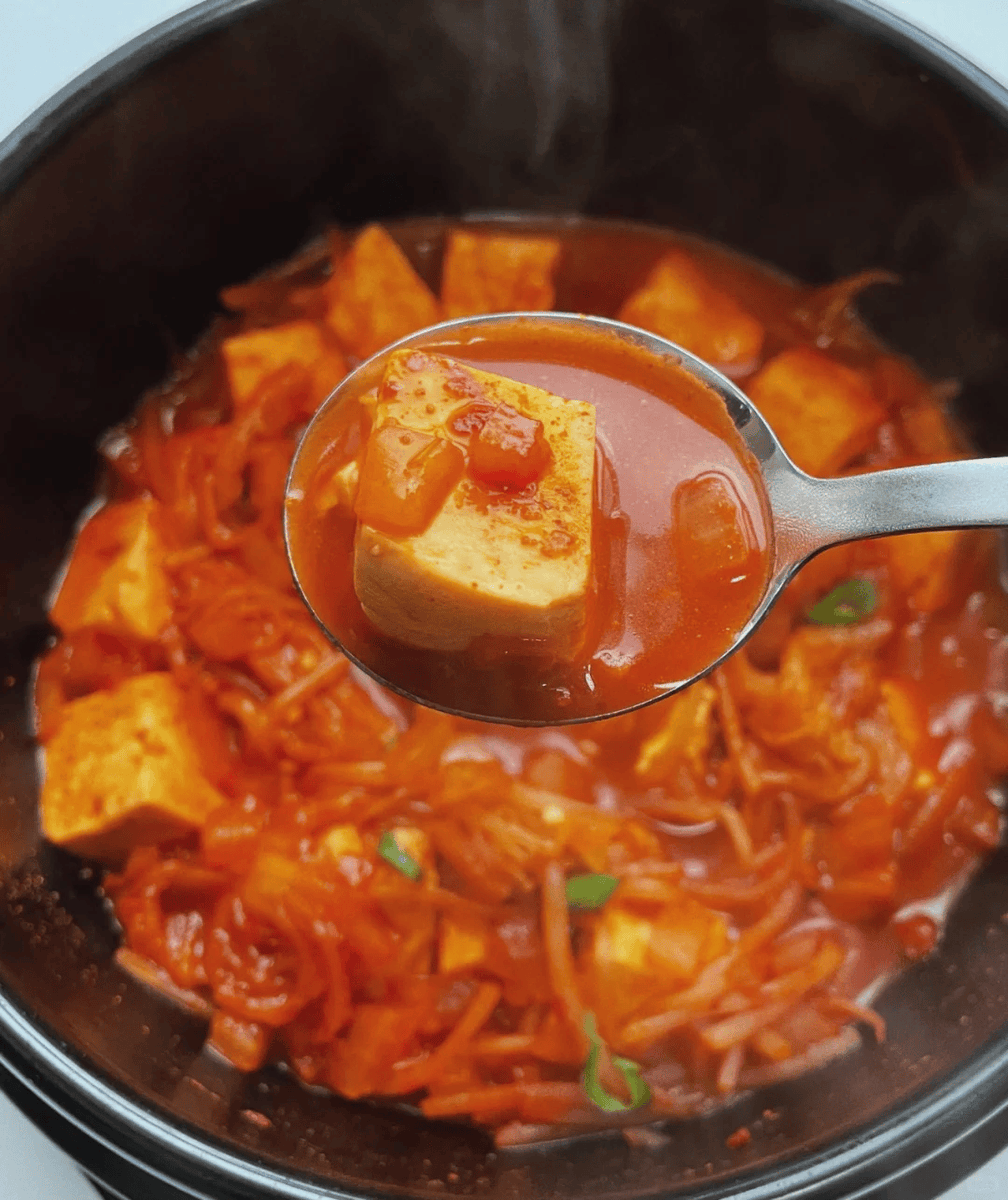 TrejoCarolina's tweet photo. Just tried homemade Korean kimchi jjigae  Fermented veggies + spicy gochujang = total comfort food that hits different! https://t.co/DdrZiFhZyJ