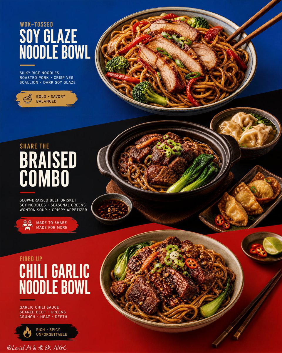 Premium Color-Block Restaurant Poster