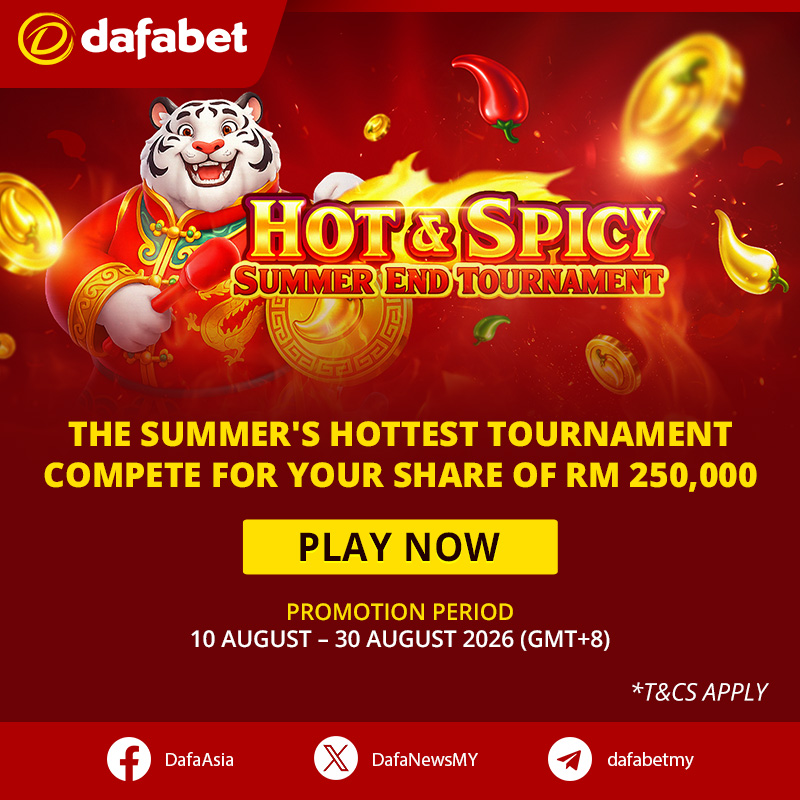 dafagamesmy's tweet photo. 🔥 FEEL THE HEAT. CLIMB THE LEADERBOARD. 🔥

The Hot &amp; Spicy Summer End Tournament is here with a massive RM 250,000 prize pool up for grabs! 🏆

The more you play, the higher you climb. Ready to take the heat? Play now! 👇

Join Now: https://t.co/5GRewSZ9mc https://t.co/hwI6VjXKDL